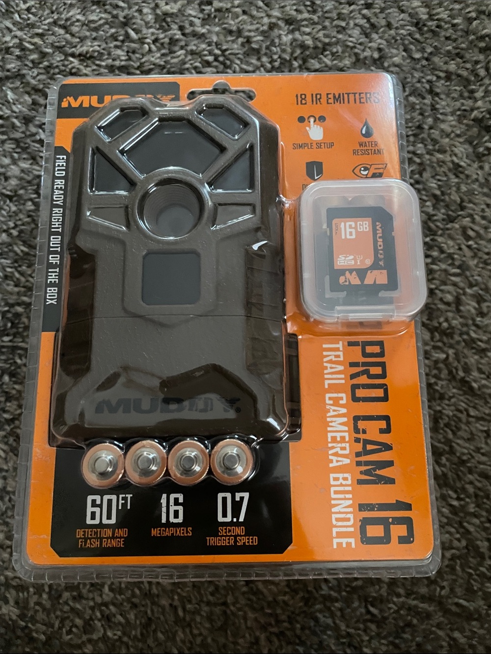 Muddy Pro Cam 16 Trail Camera Bundle - Black and Orange